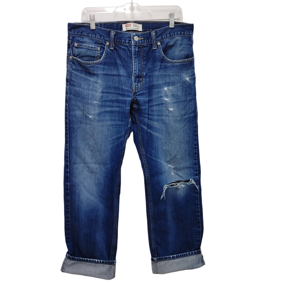 Levi's 550 Relaxed Fit Distressed Boyfriend Jeans